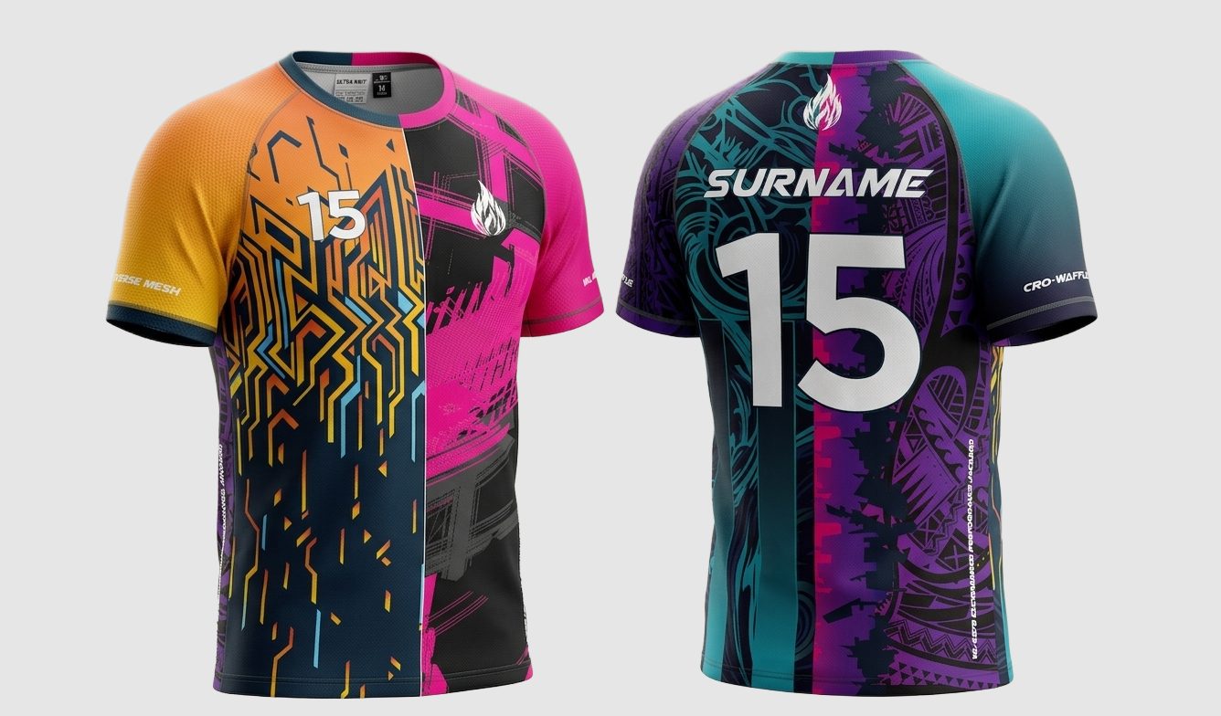 Custom sublimated jerseys produced through the WhiteLabel DYO system